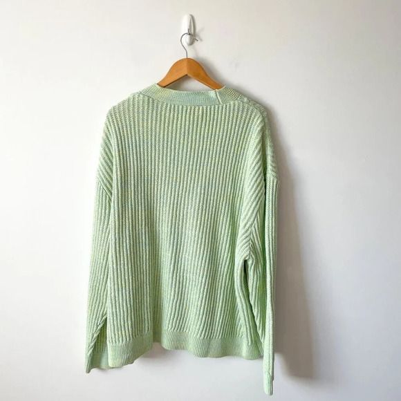Zara  Textured Weave Woven Oversized Cardigan NWT Green Yellow Size XL - Picture 5 of 8